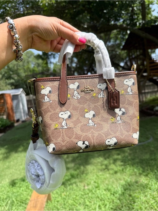 Coach Handbags - Coach Brown Peanuts Snoopy Mini Tote